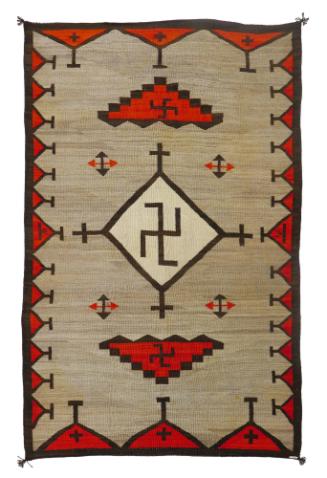 Rug, c. 1910
Navajo; probably Ganado, Arizona
Dyed wool; 65 x 105 in.
2019.5.1
Gift of Denn…
