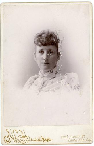 Alice C. Turner, c. 1888
H.L. Hamaker; Santa Ana, California
Photographic print on board; 4 1…