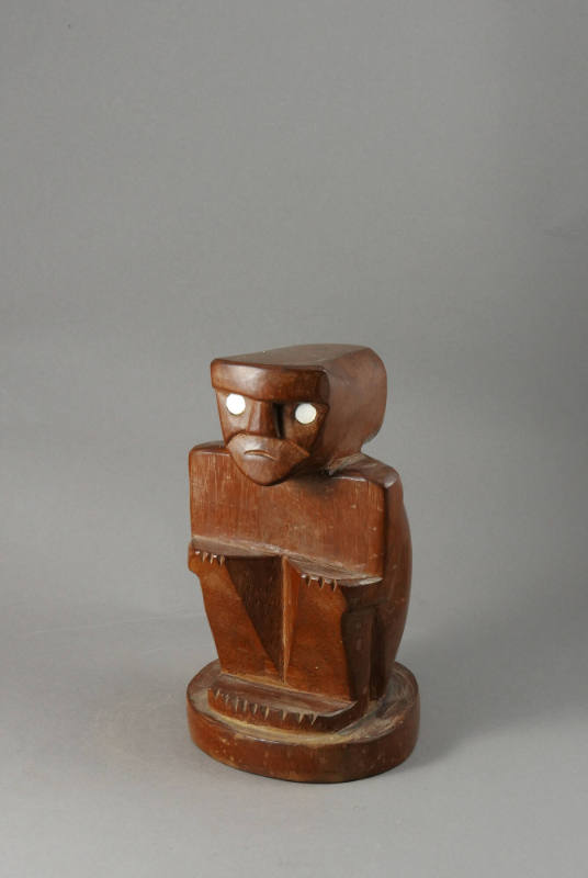 Monkey-Man Figure, mid 20th Century
Palau, Micronesia
Wood and shell; 7 3/4 × 5 1/8 × 4 3/4 i…