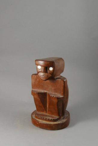 Monkey-Man Figure, mid 20th Century
Palau, Micronesia
Wood and shell; 7 3/4 × 5 1/8 × 4 3/4 i…