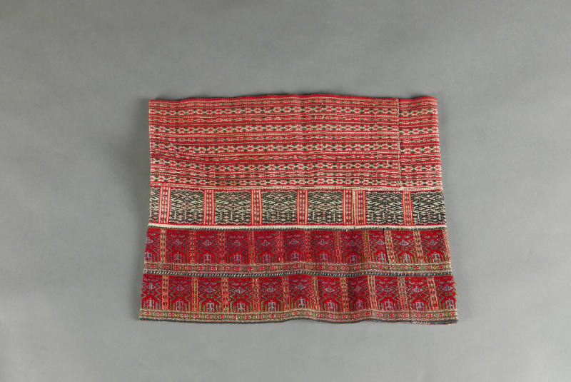 Tube Skirt, 20th Century
Li culture; Hainan Province, China
Cotton and silk; 14 7/8 × 12 in.
…