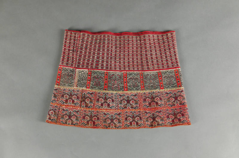 Tube Skirt, 20th Century
Li culture; Hainan Province, China
Cotton and silk; 11 1/2 × 15 1/2 …