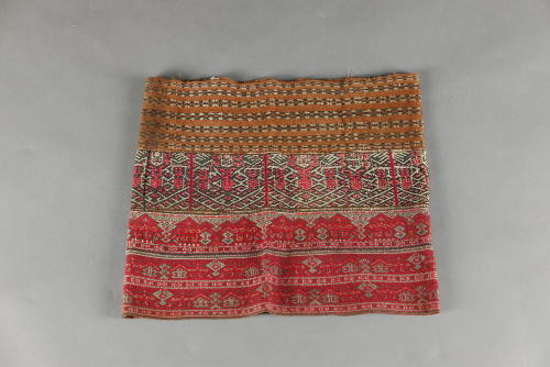 Tube Skirt, 20th Century
Li culture; Hainan Province, China
Cotton and silk; 12 × 14 in.
201…