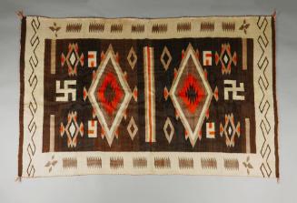 Rug, c. 1910
Navajo culture; New Mexico
Wool and pigment; 48 × 68 1/2 in.
2019.21.1
Gift of…