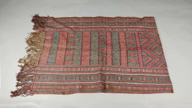 Shawl, 20th Century
Lao or Tai culture; Laos or Vietnam
Cotton and silk; 33 1/8 × 109 1/2 in.…