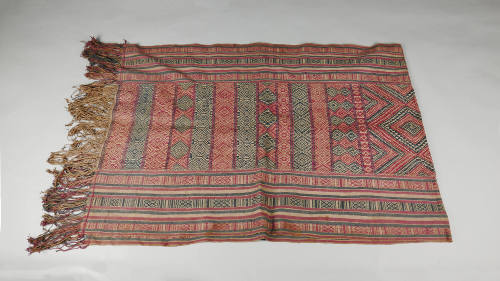 Shawl, 20th Century
Lao or Tai culture; Laos or Vietnam
Cotton and silk; 33 1/8 × 109 1/2 in.…