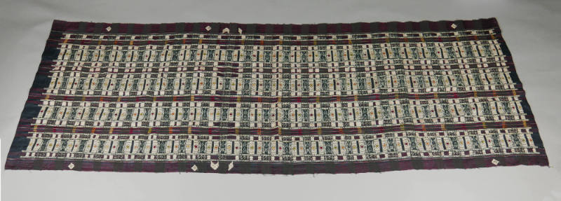 Textile, 20th Century
probably Lao culture; Laos or Vietnam
Cotton and silk; 33 1/2 × 80 in.
…