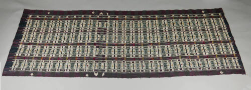 Textile, 20th Century
probably Lao culture; Laos or Vietnam
Cotton and silk; 33 1/2 × 80 in.
…