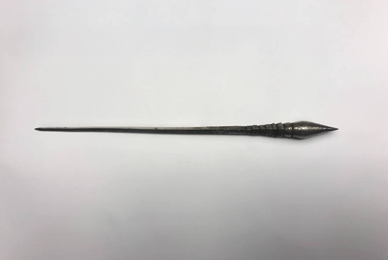 Hair Pin, 20th Century
Miao culture; probably Guizhou Province, China
Silver; 10 × 1/2 in.
2…