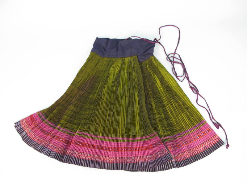 Pleated Wrap Around Skirt, c. 1979
Miao culture; Guizhou Province, China
Silk, cotton and emb…