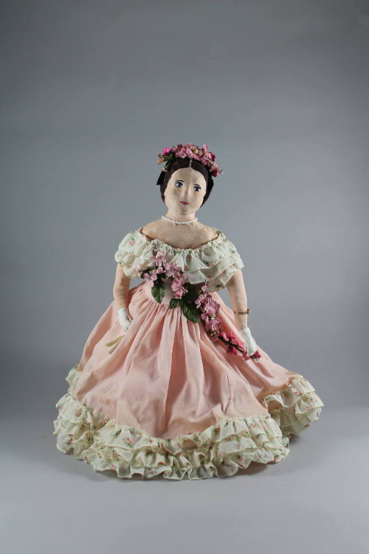 Doll of Mary Todd Lincoln, late 19th to early 20th Century
Unknown Maker
Cotton, kid leather,…
