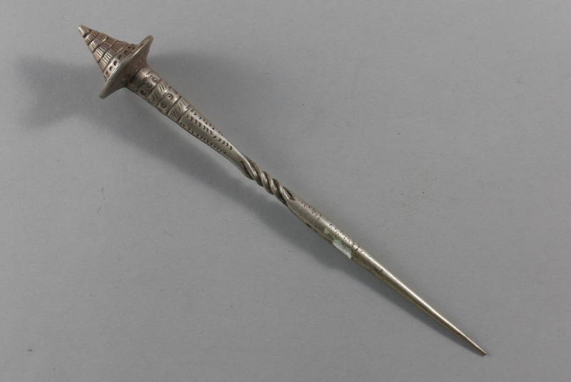 Hair Pin, 20th Century
Miao culture; probably Guizhou Province, China
Silver; 7 × 1 × 1 in.
…