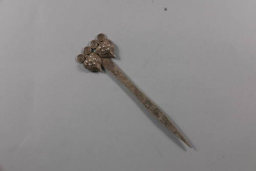 Hair Pin, 20th Century
Miao culture; probably Guizhou Province, China
Silver; 6 1/2 × 1 5/8 ×…