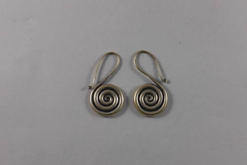 Earrings, 20th Century
Miao culture; probably Guizhou Province, China
Silver; 2 1/2 × 1/8 × 1…