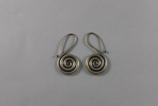 Earrings, 20th Century
Miao culture; probably Guizhou Province, China
Silver; 2 1/2 × 1/8 × 1…