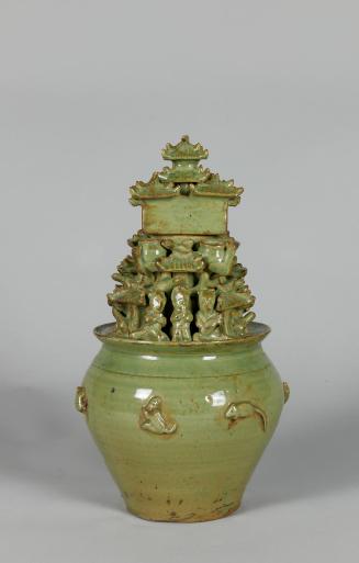 Yue Ware Spirit Jar (Hunping)
Western Jin dynasty (265-316)
Glazed ceramic
Gift of Heather S…