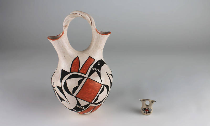 Two-Spouted Vessel, 20th Century
Acoma style; Southwest United States
Painted ceramic;, 1 1/2…