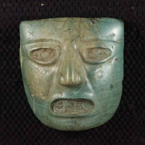 Greenstone Pectoral Mask, 1324-1521
Aztec or Toltec culture; Mexico
Greenstone; 3 1/2 × 3 1/2…