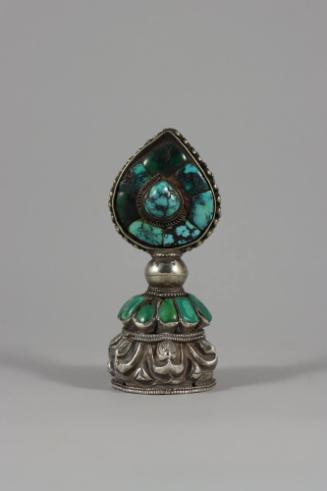 Topper for Mandala Offering Set, 19th to 20th Century
Tibet Autonomous Region
Silver and turq…