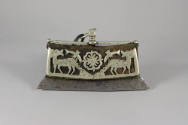 Flint Pouch (Mechag), 19th to 20th Century
Tibet Autonomous Region
Leather, silver and steel;…