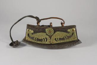 Flint Pouch (Mechag), 19th to 20th Century
Tibet Autonomous Region
Leather, brass, silver and…