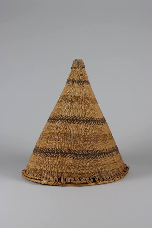 Burden Basket, 1870-1930
Susie Jackson, Washoe culture; California
Sumac fiber and leather; 2…