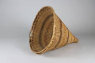 Burden Basket, 1870-1930
Susie Jackson, Washoe culture; California
Sumac fiber and leather; 2…