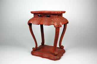 Cinnabar Incense Stand, Qianlong reign (1736-1795)
China
Wood, resin, and pigment; 17 3/4 × 1…