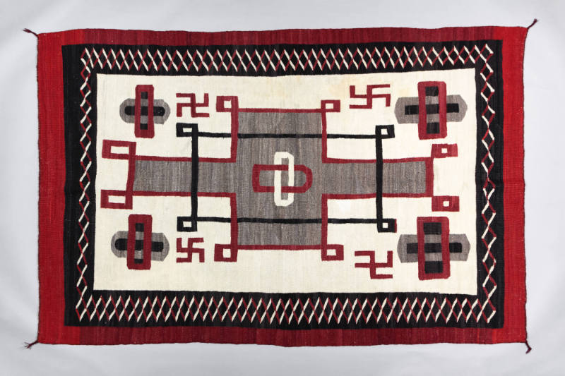 Rug, c. 1910
Unrecorded Navajo artist; Southwest United States
Wool and dye; 59 × 84 1/2 in.
…