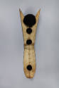 Shield, 20th Century
Otuho culture; South Sudan
Bleached buffalo hide, wood, and ostrich feat…