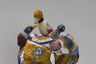 Chief's Crown, early to mid 20th Century
Unrecorded Yoruba artist; Nigeria
Fabric, gold, shel…