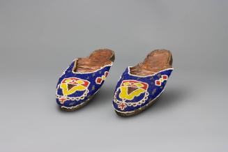 Chief’s Slippers (Bata Ileke), early 20th Century
Yoruba culture; Nigeria
Leather and glass b…