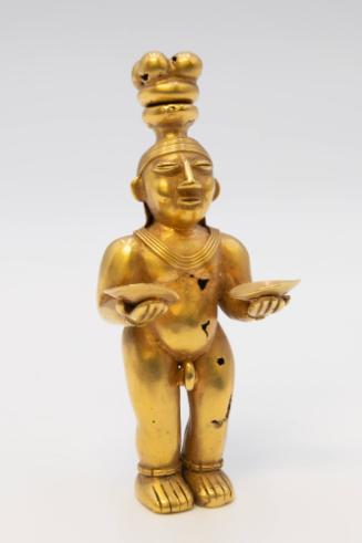 Lime Container (Poporo), 1000-1500
Quimbaya culture; Colombia
Gold; 2 1/2 × 1 in.
2006.1.1a,…