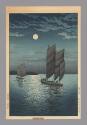 Boats at Shinagawa, Night, mid to late 20th Century
Tsuchiya Koitsu (Japanese, 1870-1949)
Woo…