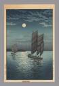 Boats at Shinagawa, Night, mid to late 20th Century
Tsuchiya Koitsu (Japanese, 1870-1949)
Woo…