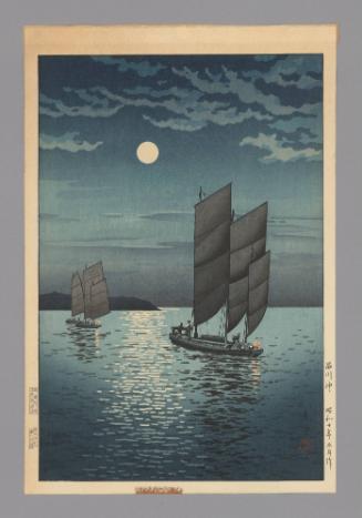 Boats at Shinagawa, Night, mid to late 20th Century
Tsuchiya Koitsu (Japanese, 1870-1949)
Woo…
