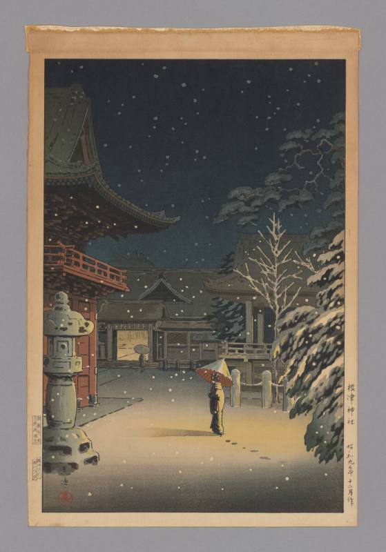 Snow at Nezu Shrine, mid to late 20th Century
Tsuchiya Koitsu (Japanese, 1870-1949)
Woodblock…