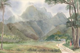 Morning Mists, mid 20th Century
Len Staples; Rarotonga, Cook Islands
Watercolor on paper; 13 …