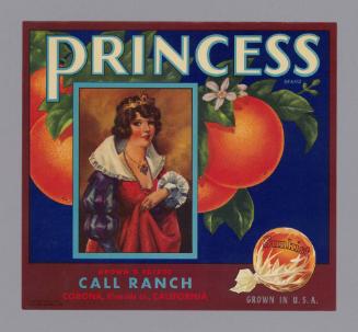 Citrus Crate Label, 1940s
Call Ranch; Corona, California
Paper and ink; 10 × 11 in.
77.96.2
…