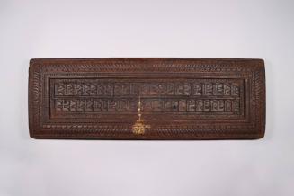 Sutra Cover, 19th Century
Tibet Autonomous Region
Wood; 9 1/2 × 27 1/2 × 1 1/4 in.
2021.8.35…