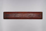 Sutra Cover, 19th Century
Tibet Autonomous Region
Wood and paint; 4 3/4 × 23 5/8 × 7/8 in.
2…