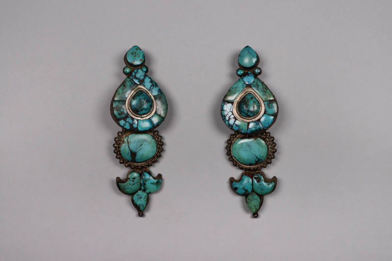Pair of Hair Ornaments, 19th to 20th Century
possibly Kham culture; Tibet Autonomous Region
T…