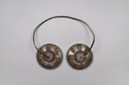 Prayer Cymbals (Ting-shags), 20th Century
Tibet Autonomous Region
Silver and leather; 1 × 2 1…