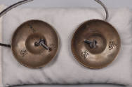 Prayer Cymbals (Ting-shags), 20th Century
Tibet Autonomous Region
Silver and leather; 1 × 2 1…