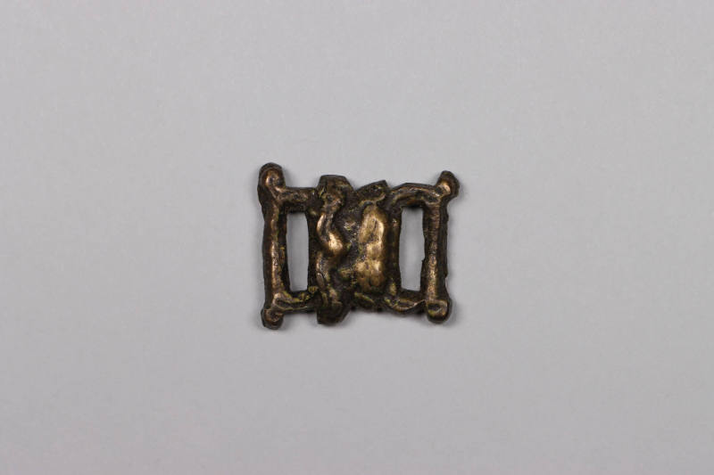 Scripture Binder Buckle, 19th to 20th Century
Tibet Autonomous Region
Brass; 1 1/8 × 1 × 3/16…