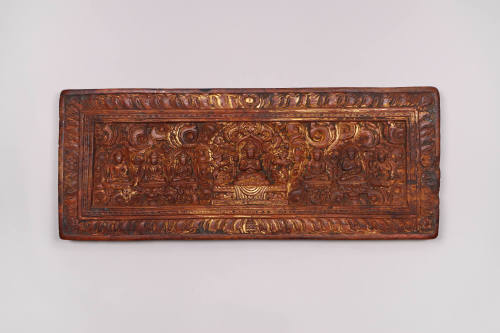 Sutra Cover, 19th Century
Tibet Autonomous Region
Wood; 6 × 14 7/8 × 7/8 in.
2021.8.30
Gift…