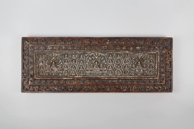 Sutra Cover, 19th Century
Tibet Autonomous Region
Wood; 11 1/4 × 30 3/4 × 1 7/8 in.
2021.8.3…