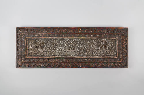 Sutra Cover, 19th Century
Tibet Autonomous Region
Wood; 11 1/4 × 30 3/4 × 1 7/8 in.
2021.8.3…