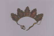 Crown Depicting the Five Transcendent Buddhas, 18th Century
Tibet Autonomous Region
Leather, …