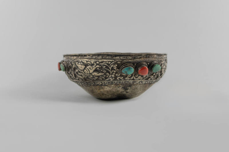 Drinking Bowl (Kapala), 17th to 19th Century
Tibet Autonomous Region, China
Bone, silver, cor…